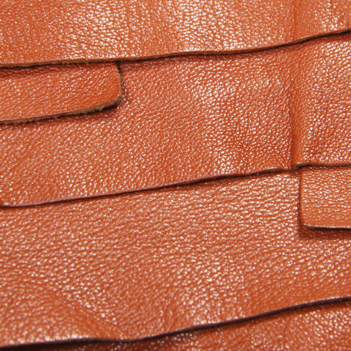 Sac à main Saint-Tropez petit modèle en cuir orange - Detail D5