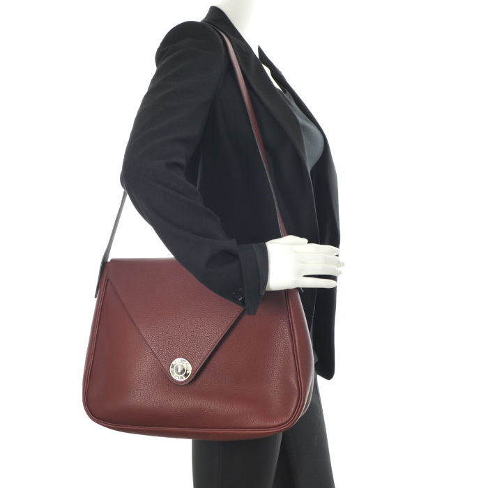 Borsa Christine in pelle bordeaux - Detail D1