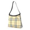 Burberry bucket bag in Haymarket check canvas and brown leather - 00pp thumbnail