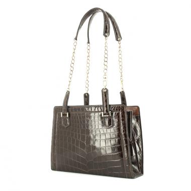 Hermès Pullman en crocodile marron