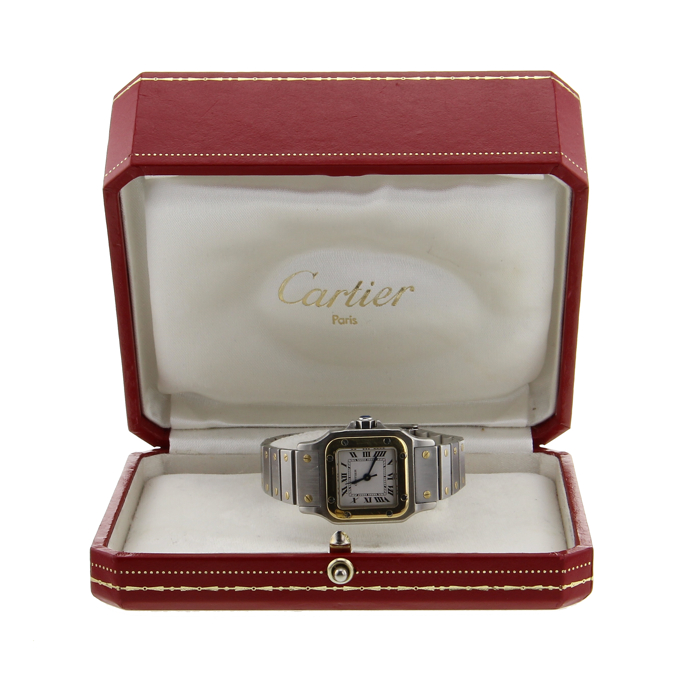 Montre Cartier Santos de dame en or et acier Vers 1980  - Detail D1