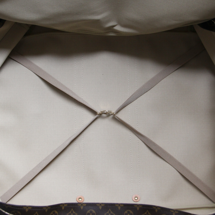Sirius travel bag in monogram canvas and natural leather - Detail D2