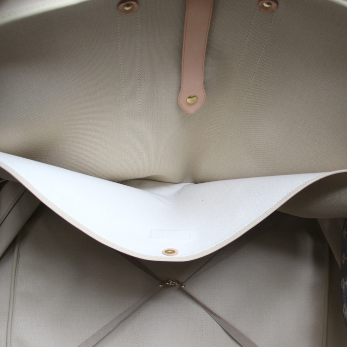 Sirius travel bag in monogram canvas and natural leather - Detail D3
