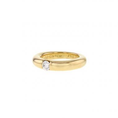 Bague jonc époque années 90 en or jaune et diamant