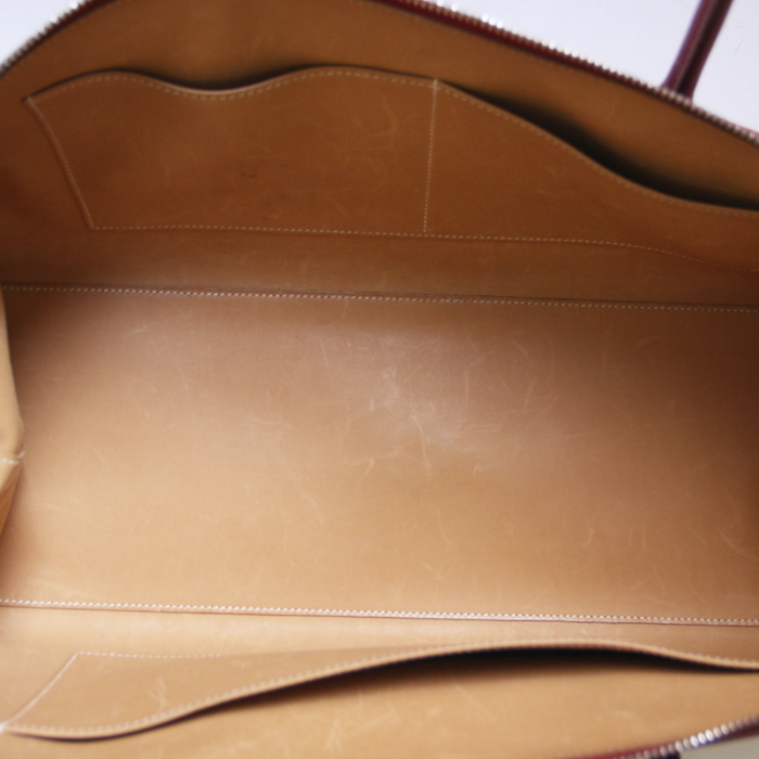 Hermès Paris-Bombay en cuir Epsom rouge  - Detail D2