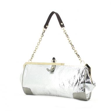 Lanvin clutch in silvered leather