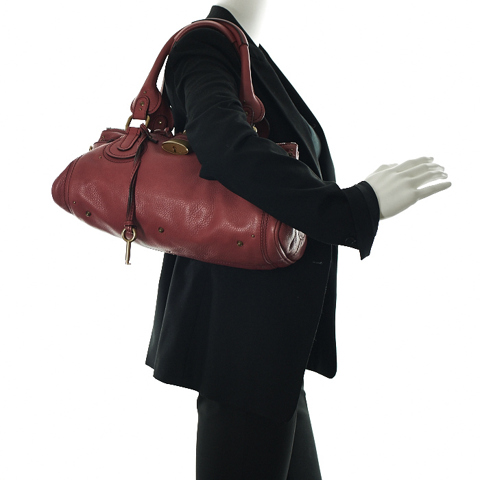 Chloé Paddington in raspberry leather - Detail D1