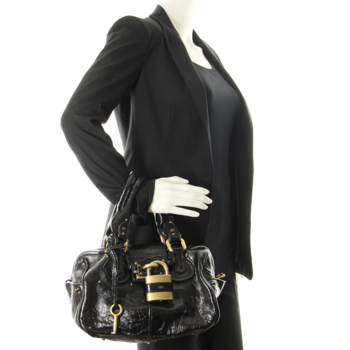 Bolso de mano Paddington en charol negro - Detail D1