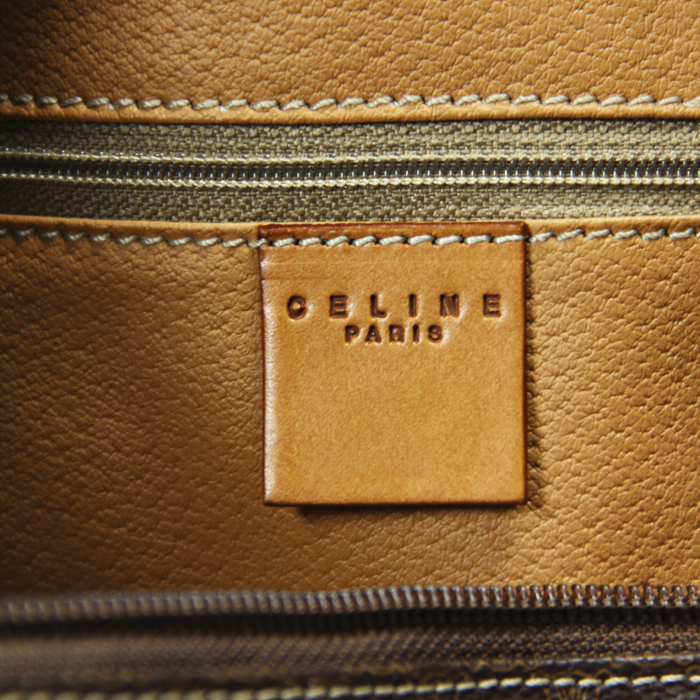 Celine travel bag in Monogram canvas and brown leather - Detail D3