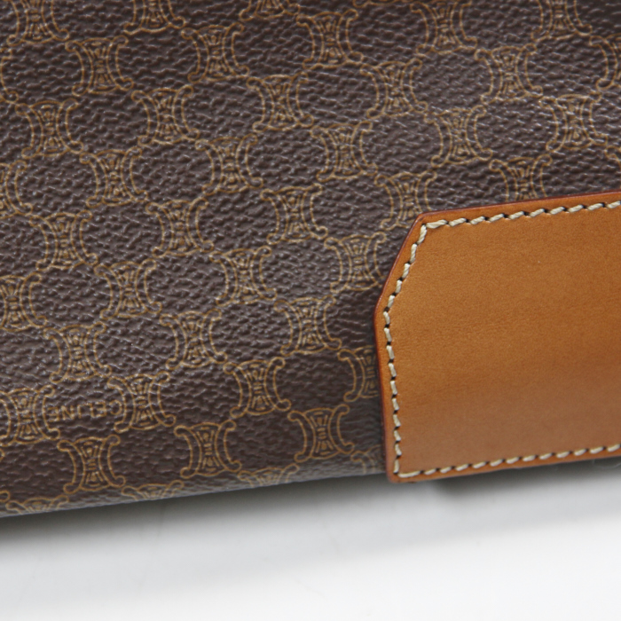 Celine travel bag in Monogram canvas and brown leather - Detail D5