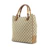 Gucci Bamboo en toile monogram beige et cuir marron - 00pp thumbnail