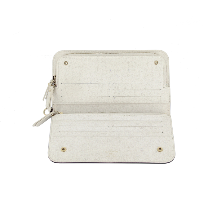 Louis Vuitton wallet Insolite in monogram canvas and cream leather - Detail D1