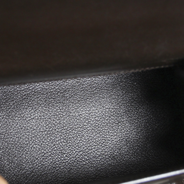 Hermes Mini Kelly en cuir marron - Detail D2