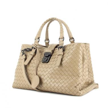 Bottega Veneta Roma intrecciato woven in brown light leather