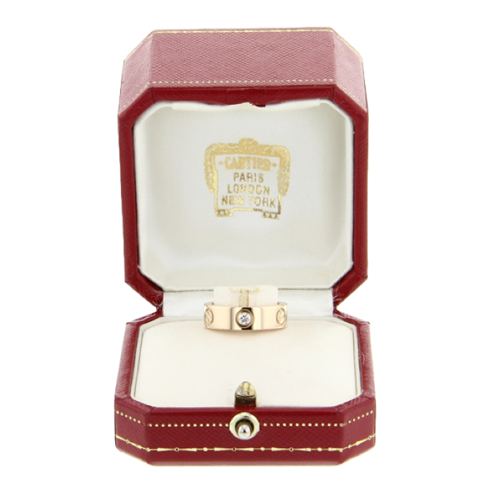 Cartier sortija Love en oro rosa y diamantes - Detail D1