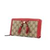Gucci wallet in beige monogram canvas and red leather - 00pp thumbnail