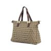 Handbag in monogram canvas and brown leather - 00pp thumbnail