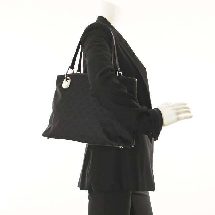 Gucci en toile monogram et cuir noir  - Detail D1