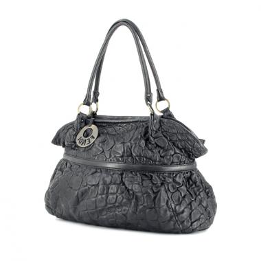 Bolso de mano en cuero negro
