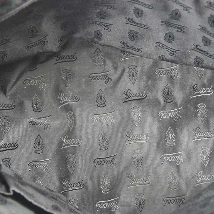 Gucci en toile monogram beige et cuir vernis marron - Detail D2