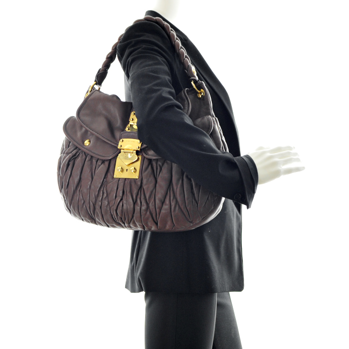 Mui Mui in brown quilted leather  - Detail D1