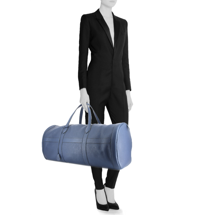 Hermès RD Travel bag in blue epsom leather - Detail D1