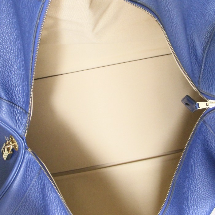 Borsa da viaggio Hermès RD in pelle Epsom blu - Detail D2