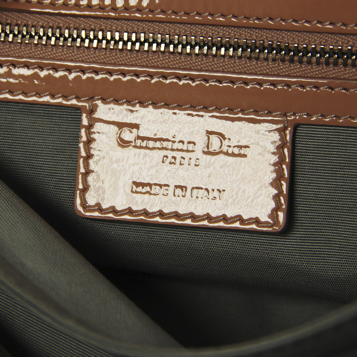 Borsa Miss Dior in pelle verniciata e foderata rosa - Detail D5