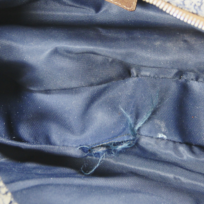 Dior demi-lune in monogram blue canvas and brown leather - Detail D2