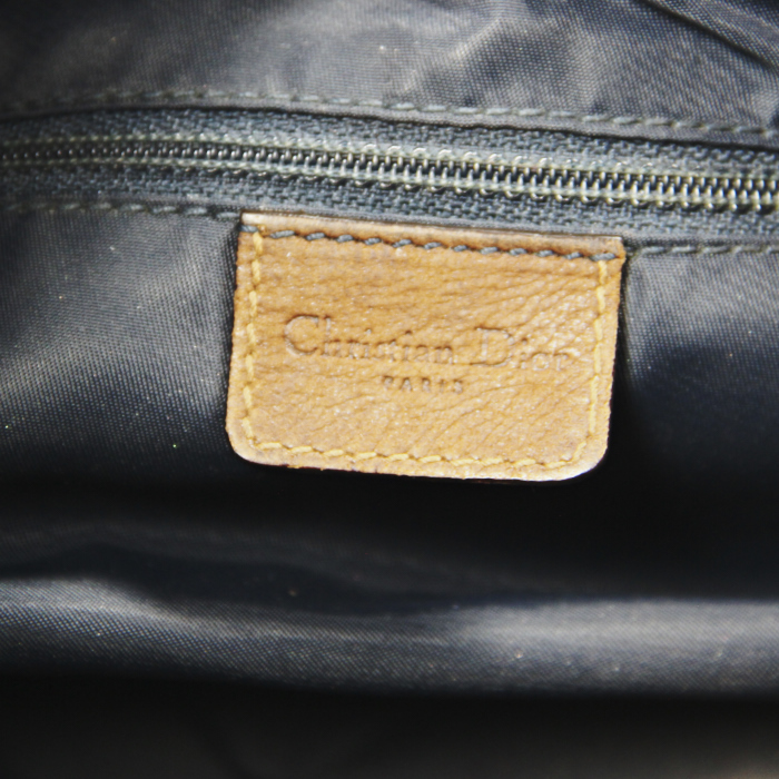 Dior demi-lune in monogram blue canvas and brown leather - Detail D3