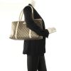 Gucci in beige monogram canvas and white leather - Detail D1 thumbnail