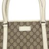 Gucci in beige monogram canvas and white leather - Detail D4 thumbnail