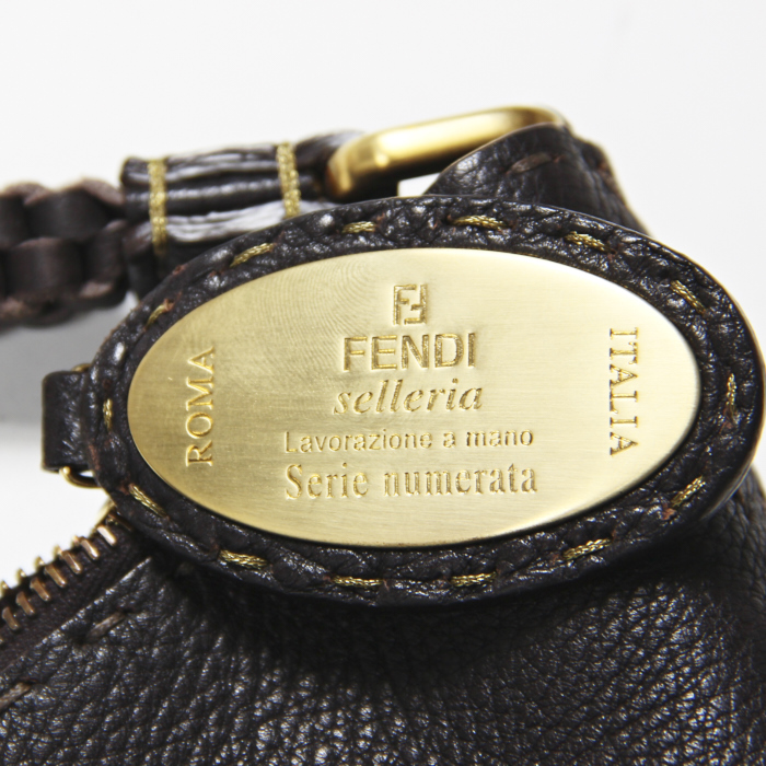 Selleria beggar's bag in brown leather - Detail D4