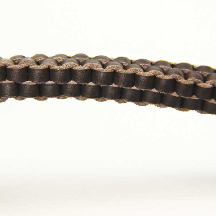 Sac besace Selleria en cuir marron - Detail D5