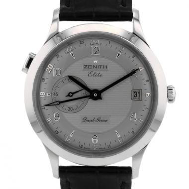 Montre Zenith Elite Dual Time en acier Vers 2010