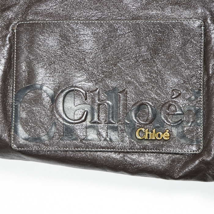 Chloé Eclipse Handbag in brown canvas - Detail D4