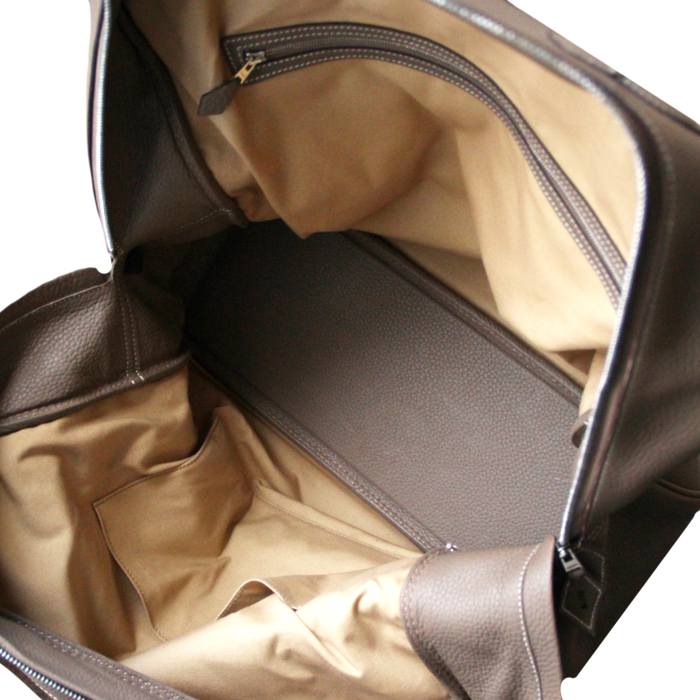 Sac de voyage Omnibus en cuir togo taupe - Detail D2