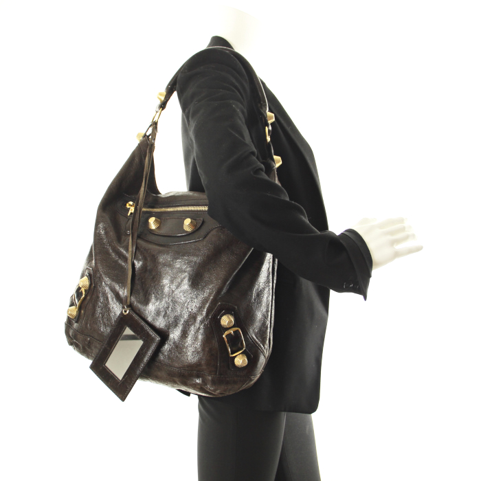 Balenciaga Classic Day in brown leather - Detail D1