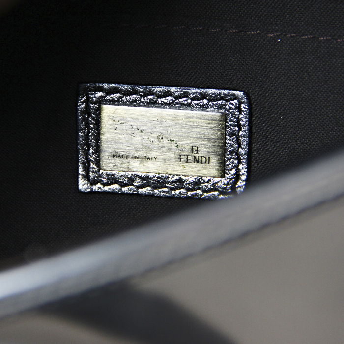 Borsa a spalla in tela e pelle argento - Detail D3