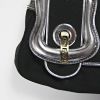 Shoulder bag in canvas and silver leather - Detail D4 thumbnail