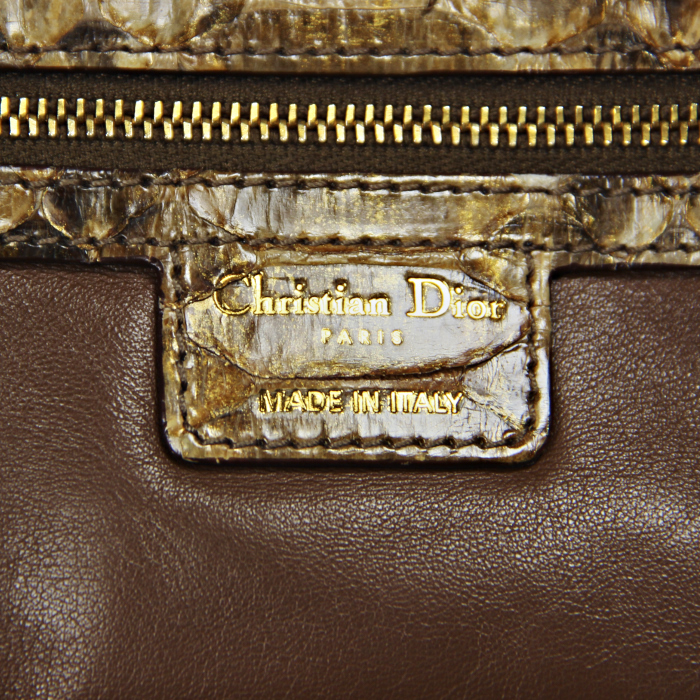 Bolso en piel de pitón beige y marrón - Detail D3