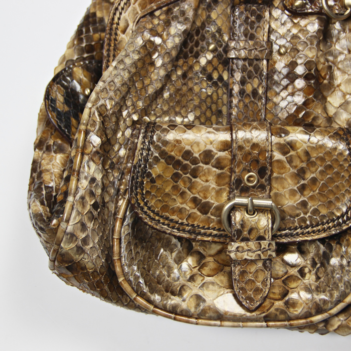 Dior bag in beige and brown python - Detail D5
