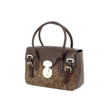 Borsa in tela jersey e pelle