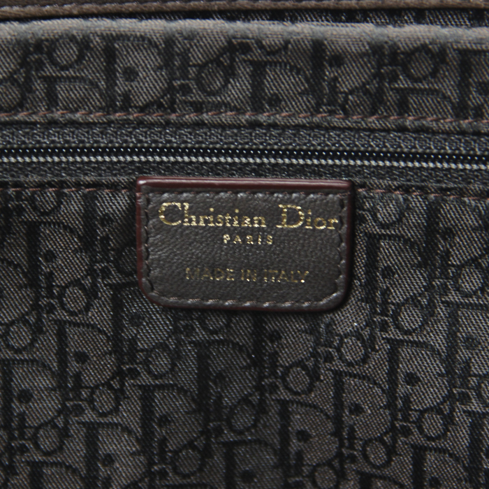 Dior Plissé handbag in brown leather - Detail D4