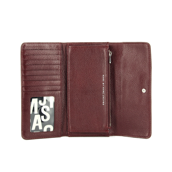 Marc by Marc Jacobs portefeuille en cuir bordeaux - Detail D1