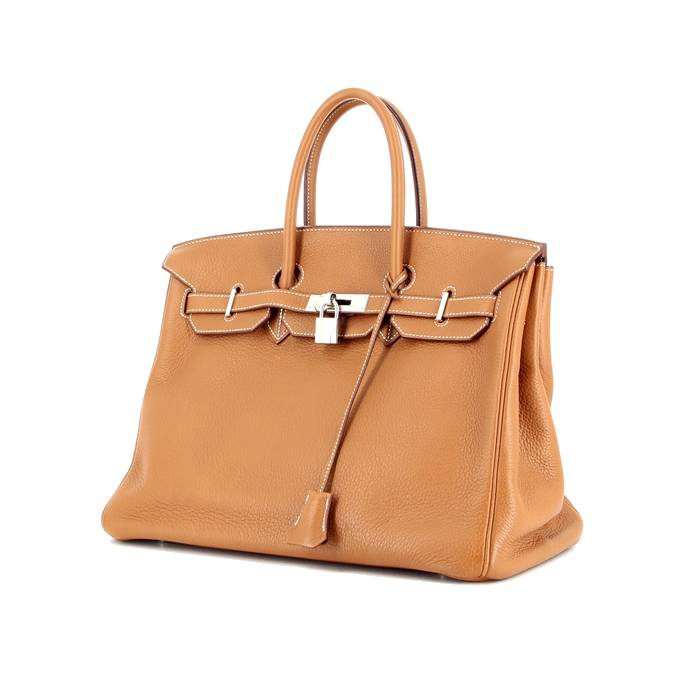 35cm Hermes Etoupe Togo Birkin with Palladium Hardware