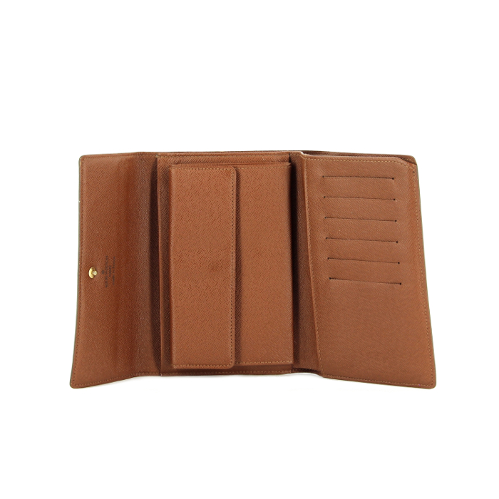 Louis Vuitton Alexandra wallet in monogram canvas and brown leather - Detail D1