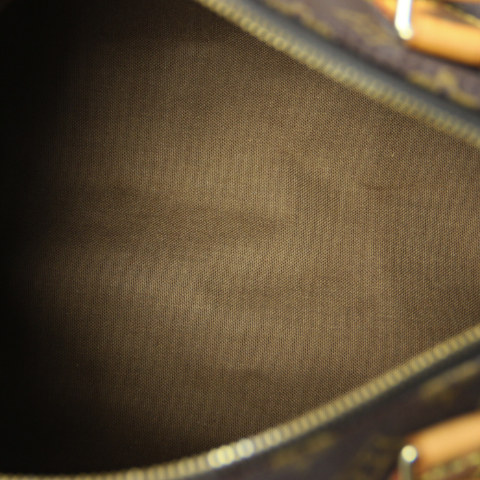 Louis Vuitton Speedy 30 cm in monogram canvas and natural leather - Detail D2