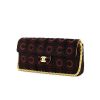 Chanel East West handbag in burgundy and black foal - 00pp thumbnail