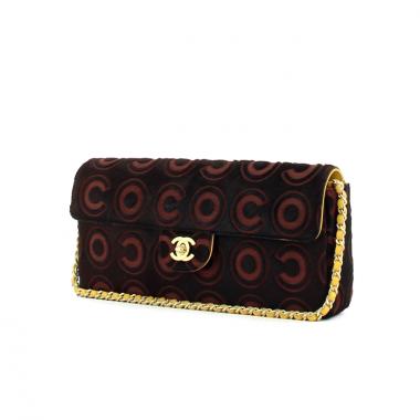 Chanel bolso de mano East West en piel de potro color burdeos y negra